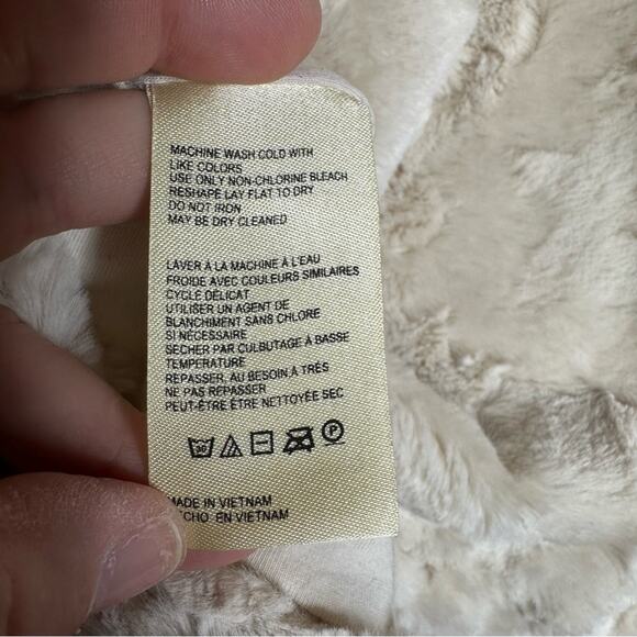 Maeve Faux Fur Cropped Short Sleeve Boxy Top - CREAM - Picture 6 of 8